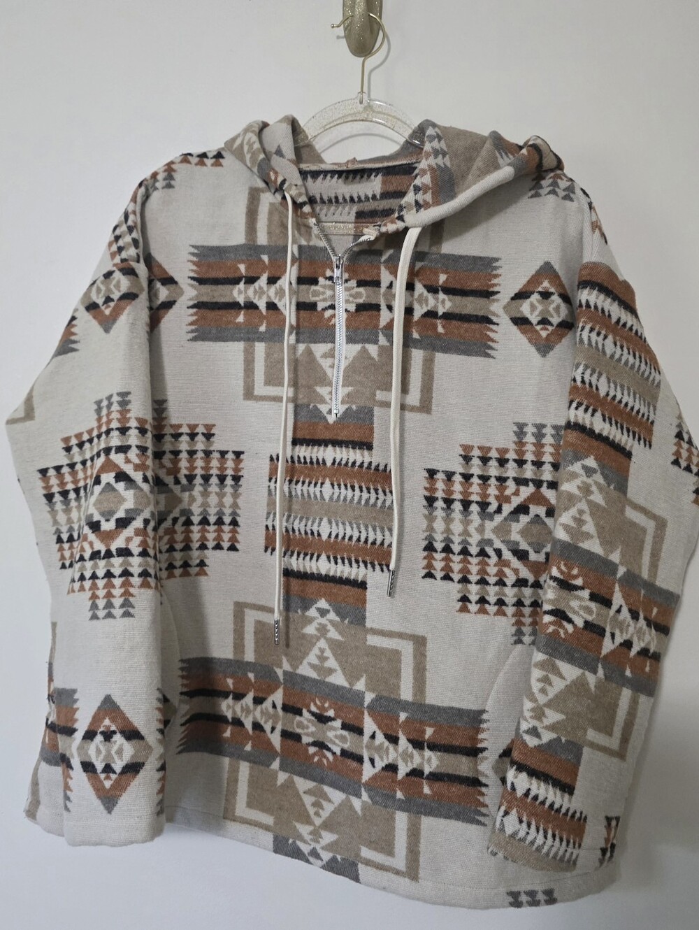 Like Love Hoodie Poly/Wool Blend Southwestern Boho Rustic Granola Girl Sz Small